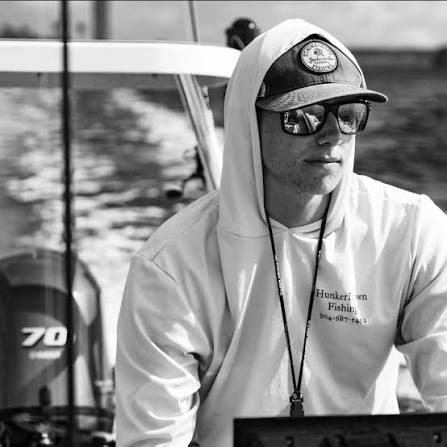 Capt. Blake Ginter at the helm